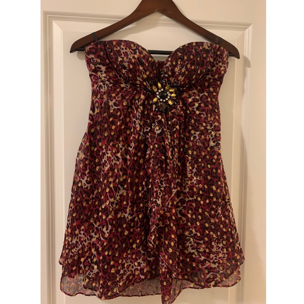 Red Leopard print cocktail/party dress
